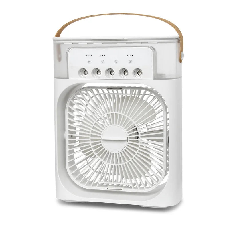Compact Silent Electric Fan and Humidifier - Portable Indoor Air Conditioner for Home and Room Cooling