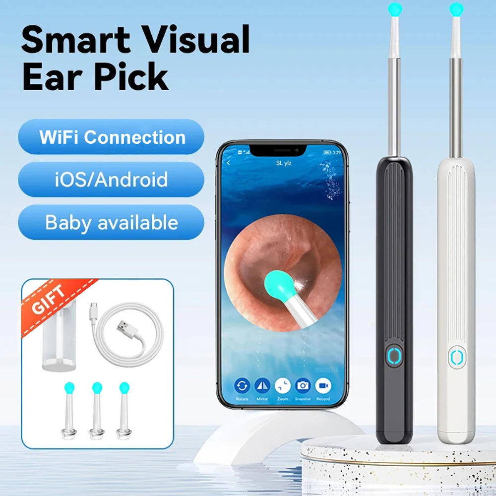 Revolutionary Wireless Smart Ear Cleaner - 1080P Otoscope with Camera for Effortless Ear Wax Removal on iOS & Android
