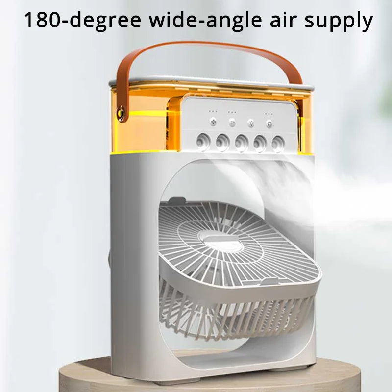Compact Silent Electric Fan and Humidifier - Portable Indoor Air Conditioner for Home and Room Cooling