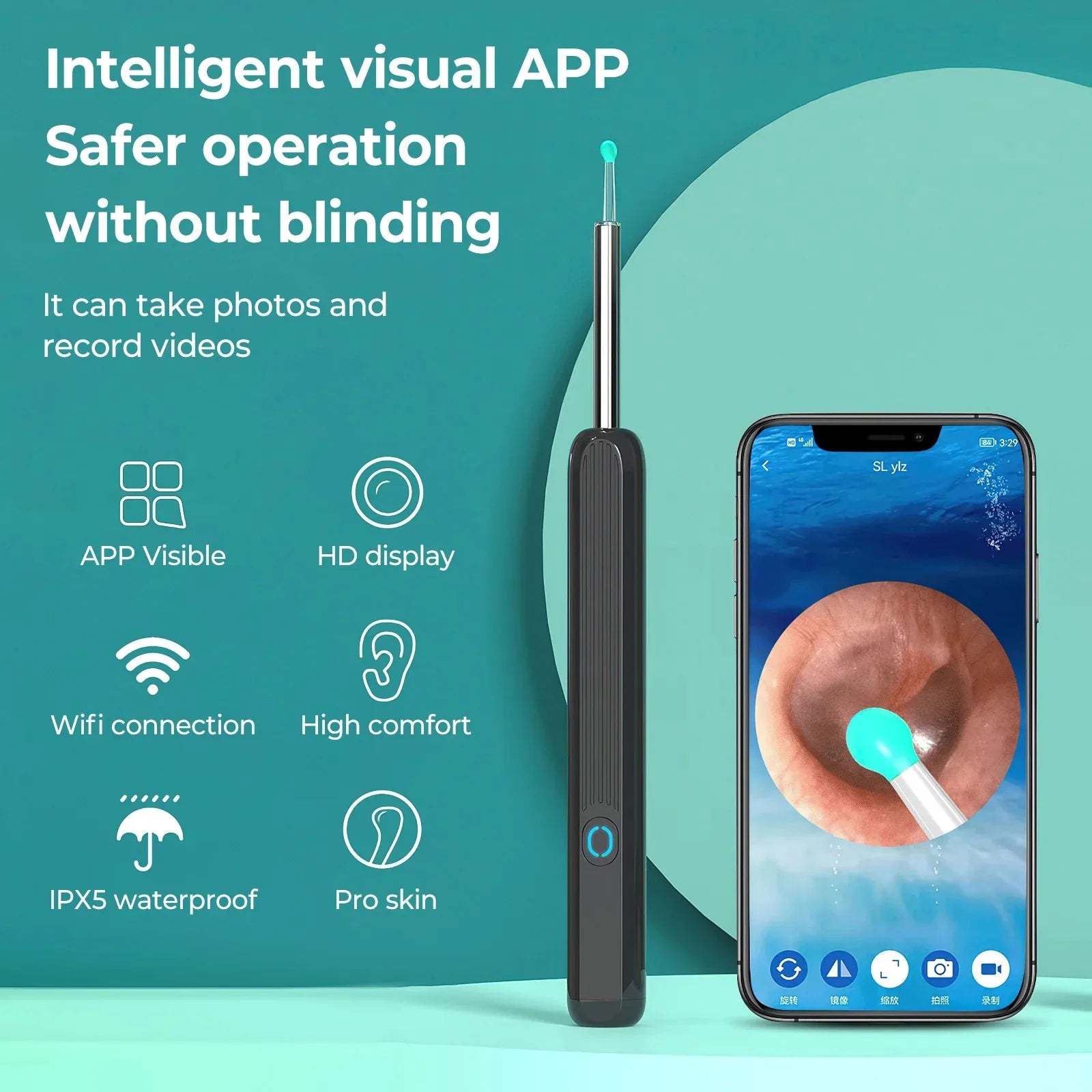 Revolutionary Wireless Smart Ear Cleaner - 1080P Otoscope with Camera for Effortless Ear Wax Removal on iOS & Android